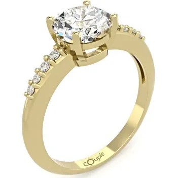 Prsten Couple, Elegantní prsten Joyce, žluté zlato se zirkony, vel. 60, prům. 19.1 mm, 585-66-1-0264.0Z00.0.60.001