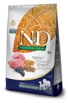 Krmivo pro psa N&D Ancestral Grain Dog Adult Medium/Maxi Lamb/Blueberry