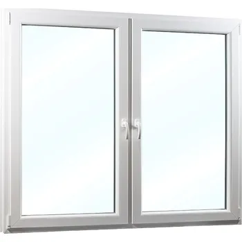 Okno Plastové okno 208x154 cm (2080x1540 mm) | Dvoukřídlé okno se sloupkem | Bílé | Otevíravé i sklopné | Pravé | 6 komor | 80 mm