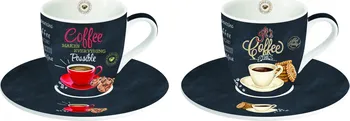 Easy Life It´s Coffee Time porcelánové šálky a podšálky na kávu 90 ml 2 ks
