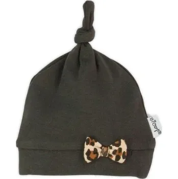 Kojenecké oblečení Dívčí čepička Nicol Mia tmavě hnědá, vel. 62 (3-6m)