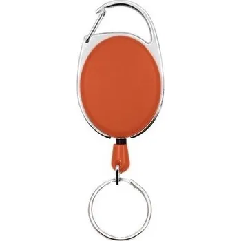 Roller klip, přívěsek karabinka s navijákem a kroužkem, různé barvy Oranžová