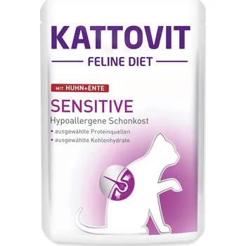 Krmivo pro kočku KATTOVIT Sensitive kuře + kachna 85 g