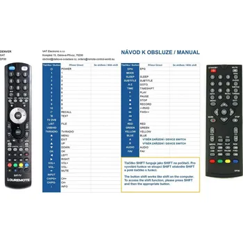 General DENVER DF00 - náhradní dálkový ovladač