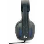GEMBIRD GHS-04, černá/modrá (black/blue), Herní sluchátka, ovládání hlasitosti, s mikrofonem, jack 3,5mm, headset