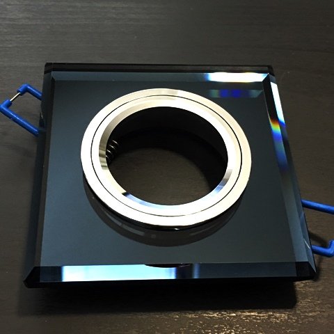 ILLUMAXX LED bodovka skleněná pevná čtvercová, barva černá, pro montáž pr. 65 mm (svítidlo vestavné, pevné)