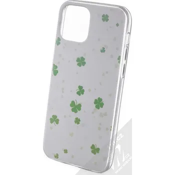 Pouzdro na mobilní telefon 1Mcz Trendy Trojlístky a Čtyřlístky TPU ochranný kryt pro Apple iPhone 12, iPhone 12 Pro bílá (white)