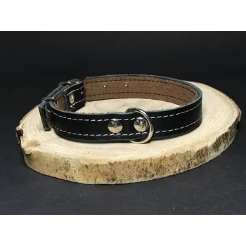Obojek pro psa Palkar obojek z kůže hlazenice pro psy 40 cm x 18 mm černý (Palkar obojek z kůže hlazenice pro psy 40 cm x 18 mm černý)