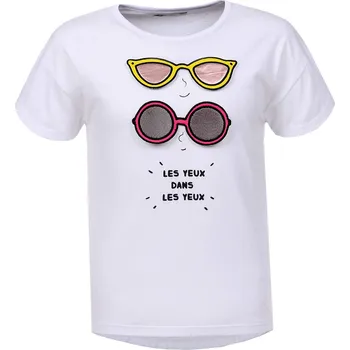 Dívčí triko - Glo-Story GPO-0465, bílá Barva: Bílá, Velikost: 110