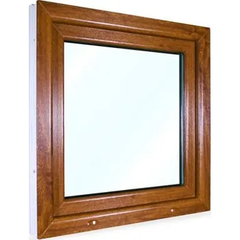 Okno SkladOken Plastové okno bílé zlatý dub pravé 80 x 80 cm