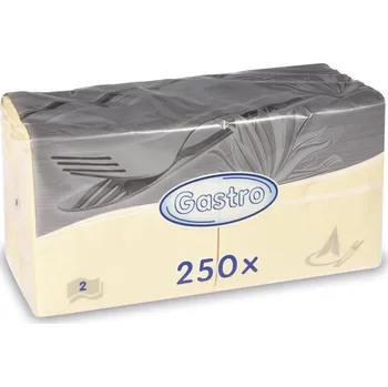 Papírový ubrousek Ubrousky papírové dvouvrstvé - 24 x 24 cm / béžová / 250 ks