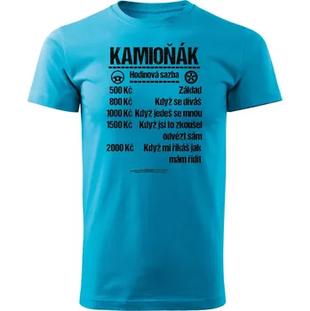 Pánské tričko Pánské tričko Tričko Kamioňák - sazba Barva: Tyrkysová, Velikost: XXL
