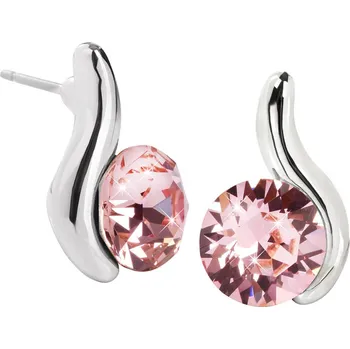 Náušnice Náušnice se Swarovski Elements růžová vlnka Light Rose