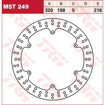 Brzdový komplet TRW MST249 brzdový kotouč, přední YAMAHA XJ S 600 DIVERSION rok 92-97