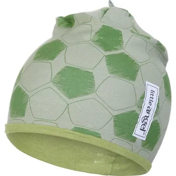 Módní doplněk Little Angel Čepice podšitá Outlast® - zelená fotbal/zelená matcha Velikost čepic: 4 | 45-48 cm