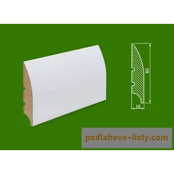 soklová lišta NOVÁK Podlahová - soklová lišta 80x16R30Plus MDF bílá RAL9003 WD18PLUS
