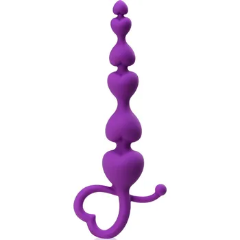 ŘETÍZEK STIMULUJÍCÍ ANÁL I VAGÍNU S KORÁLKY VE TVARU SRDCE - 74057601