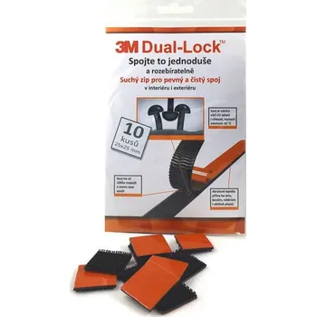 Lepicí páska 3M Dual Lock technický suchý zip | černý | 25x25 mm | 10 ks v balení
