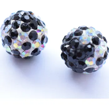 Korálek Šatonová kulička JET Crystal AB 8mm polovrtaná AB 001-1