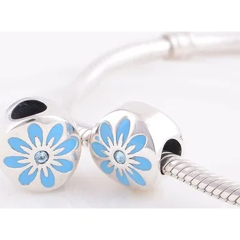 Souprava šperků Korálek AG 925/1000 s modrou emailovou kytičkou Z 368