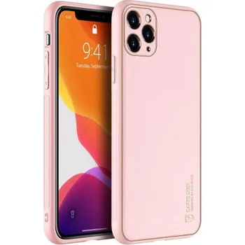 Pouzdro na mobilní telefon DUX DUCIS | DUX DUCIS Yolo kožený kryt na iPhone 12 Pro Max, růžový