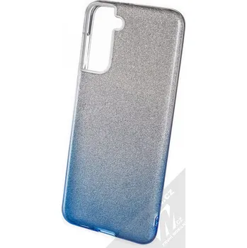 Pouzdro na mobilní telefon 1Mcz Shining Duo TPU třpytivý ochranný kryt pro Samsung Galaxy S21 Plus stříbrná modrá (silver blue)