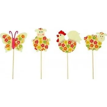 Velikonoční dekorace Ovečka z filcu zápich 6 cm + špejle