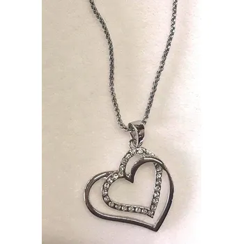 Náhrdelník Nahrdelník s přívěskem srdíčka (Náhrdelník - SWAROVSKI, rhodium)