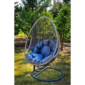 Zahradní houpačka Závěsná houpačka BELLISSIMO GREY umělý ratan