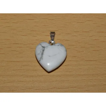 Drahý kámen Magnezit - Přívěsek - srdíčko malé - kpsm24