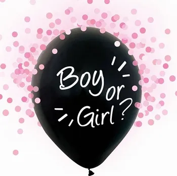 Balónek Godan Balónky Boy or Girl 4 ks růžové konfety