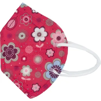 respirátor Balerina FFP2 růžový kytky