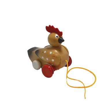 Dřevěná hračka Tahací slepice Přírodní dřevo