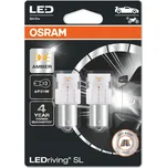LED žárovka 12V P21W BAU15s oranžová Osram