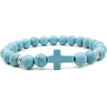 Náramek Náramek z tyrkysu s křížkem