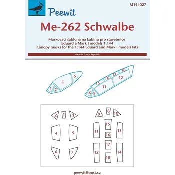 Plastikový model 1/144 Canopy mask Me-262 Schwalbe (EDU/MARK1)
