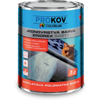 barva na kov Colorlak ZINOREX S2211 barva na ocel a pozink 0,6L 0992 - kovářská šedá