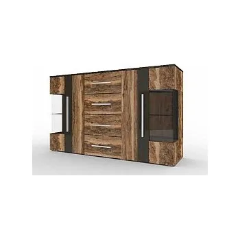 Komoda Komoda DORA 2 ořech / sklo