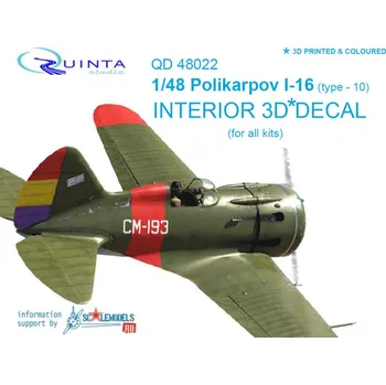 Plastikový model 1/48 I-16 type 10 3D-Print&colour Interior