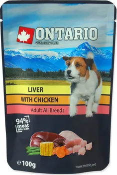 Krmivo pro psa Ontario Dog Liver with Chicken in Broth 100 g