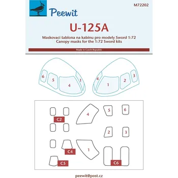 Plastikový model 1/72 Canopy mask U-125 (SWORD)