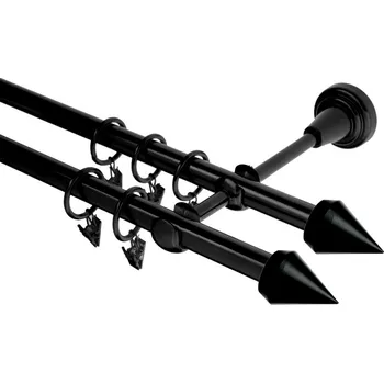 Garnýž Garnýž kovová 150 cm dvouřadá - dvojitá 16 Hrot double černá