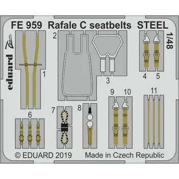 Plastikový model 1/48 Rafale C seatbelts STEEL (REV)