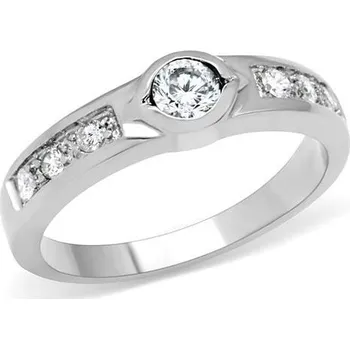 Prsten Šperky4U Ocelový prsten se zirkony - velikost 52 - AL-0021-52