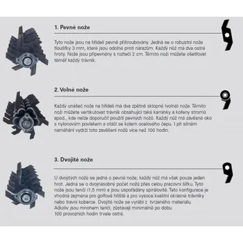 Zahradní traktor Sada pevných nožů pro ELIET E 401, 14ks