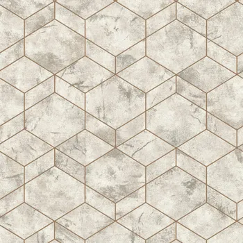 Tapeta Vliesová tapeta grafický motiv, krémová, šedá 649642 / Vliesové tapety na zeď Andy Wand (0,53 x 10,05 m) Rasch