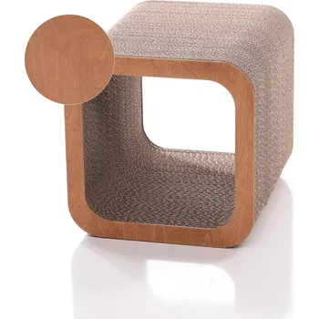 Ekomazlíček Škrabadlo pro kočky CUBE exclusive Hloubka škrabadla CUBE: 15x15x30 cm, Barva: Ořech