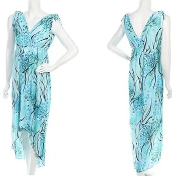 Dámské šaty Dámské dlouhé letní šaty k moři i do města - tyrkysové - vel. UNI