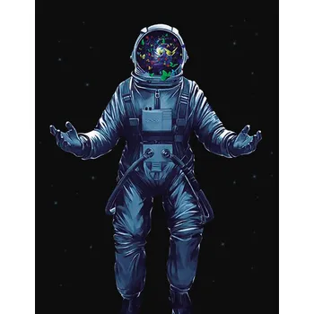 Diamantové malování TSvetnoy TSvetnoy, LG239e, Diamond painting - diamantové malování, 40 x 50 cm, Kosmonaut