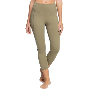 Dámské legíny legíny Roxy Runway Circle Capri II - TNF0/Covert Green S